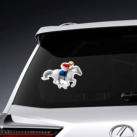 White Derby Horse Sticker
