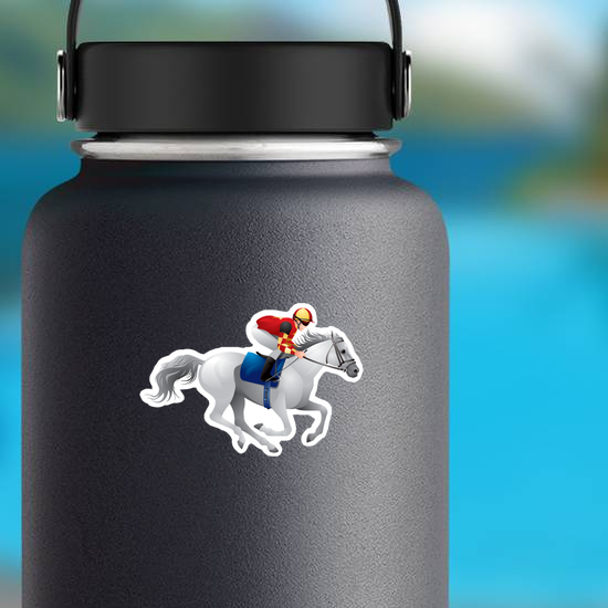 White Derby Horse Sticker