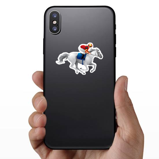 White Derby Horse Sticker