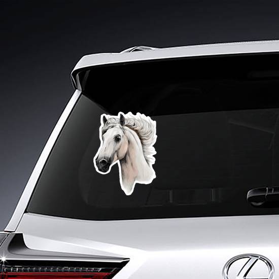 White Horse Head Profile Sticker