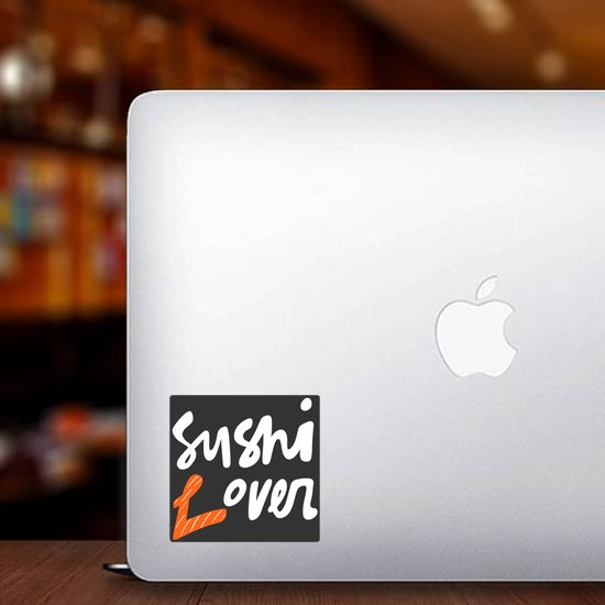 White Sushi Lover Lettering Sticker