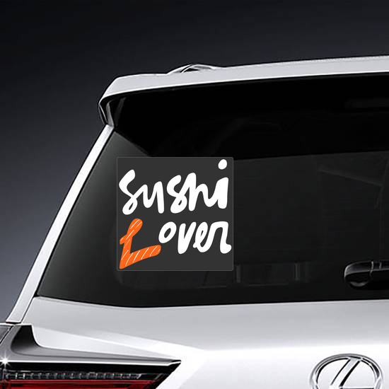 White Sushi Lover Lettering Sticker