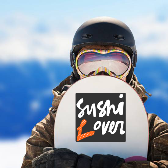 White Sushi Lover Lettering Sticker