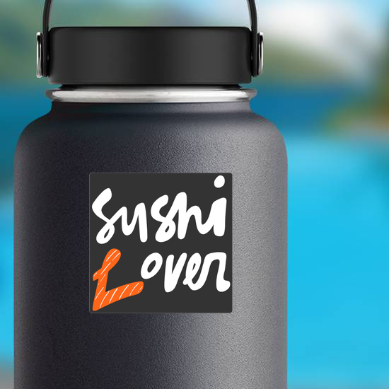 White Sushi Lover Lettering Sticker