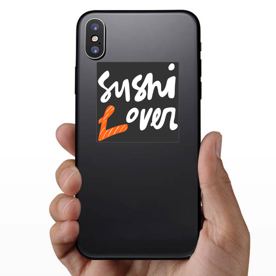 White Sushi Lover Lettering Sticker