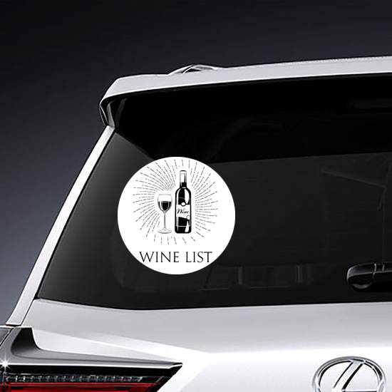 Wine List Bottle And Glass Sticker