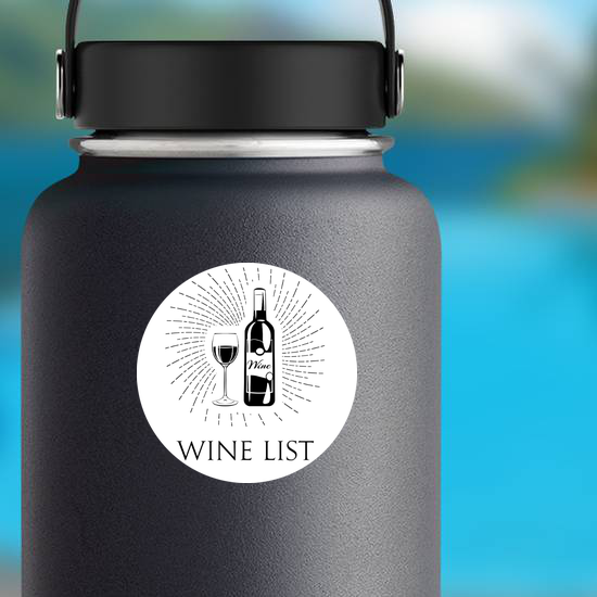 Wine List Bottle And Glass Sticker