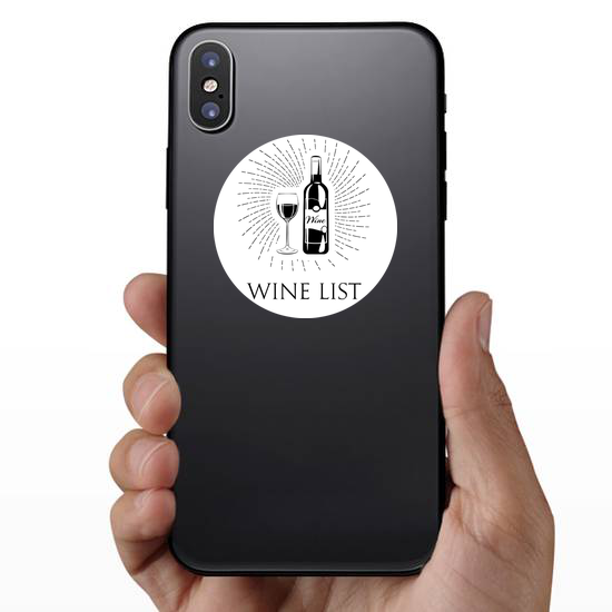 Wine List Bottle And Glass Sticker