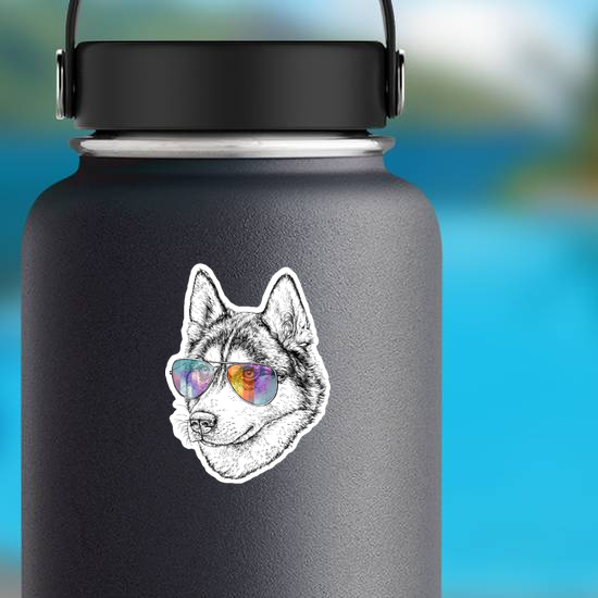 Wolf in Aviator Sunglasses Sticker