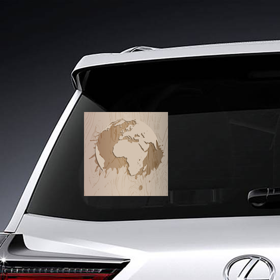 Wooden Earth Sticker