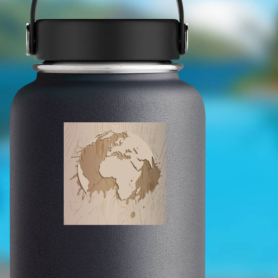 Wooden Earth Sticker