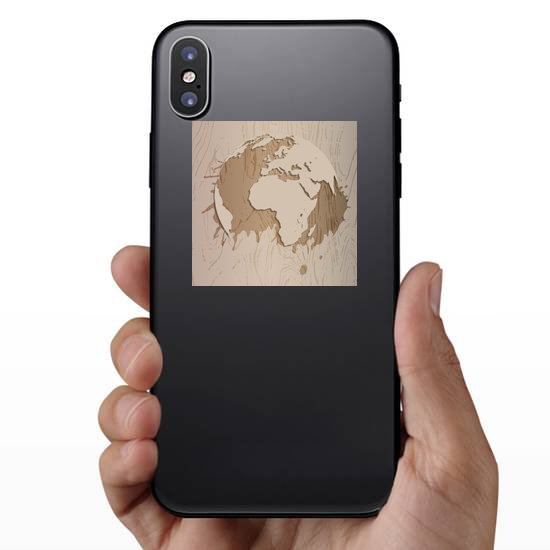 Wooden Earth Sticker