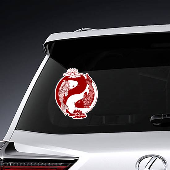 Yin Yang Koi Fish Illustration Sticker
