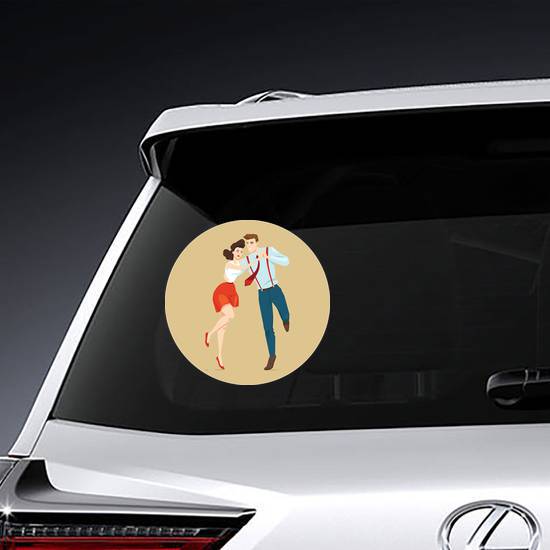 Young Couple Dancing Lindy Hop Sticker
