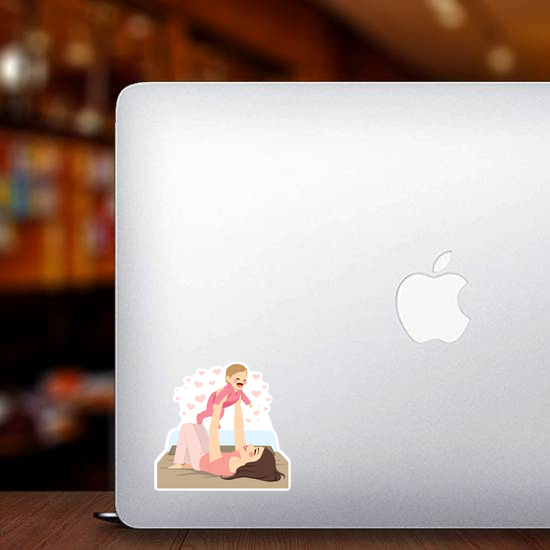 Young Mother and Baby Sticker