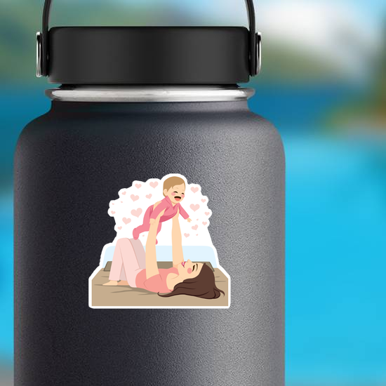 Young Mother and Baby Sticker