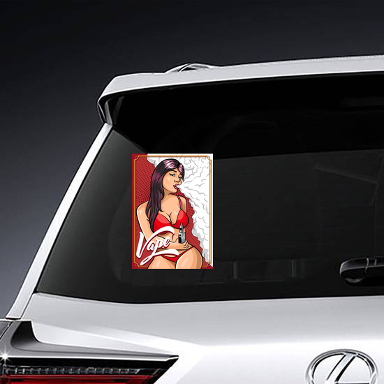 Young Sexy Woman Vaping Vape Sticker