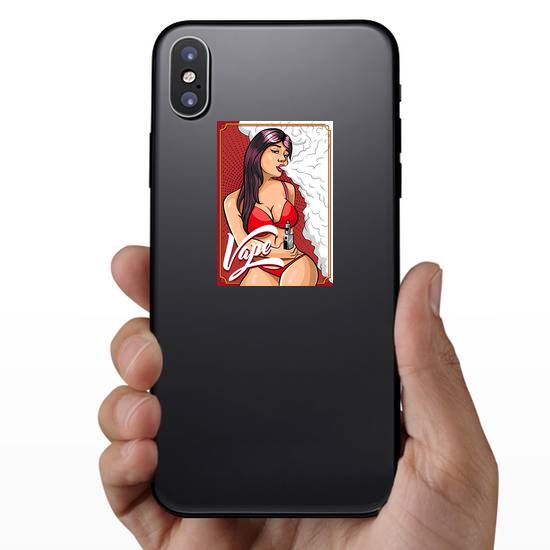Young Sexy Woman Vaping Vape Sticker