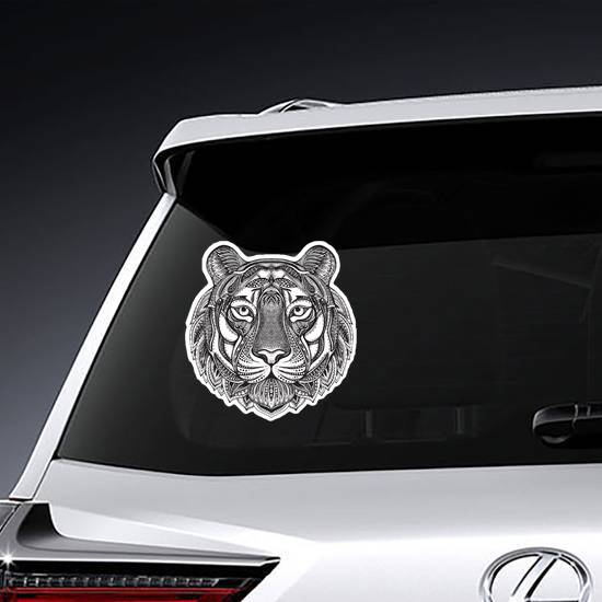 Zentangle Tiger Head Sticker example