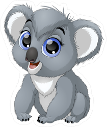 Funny Big Eyed Baby Koala Sticker