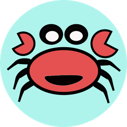 Funny Crab Cartoon On Blue Sticker