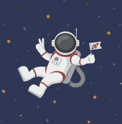 Funny Flying Astronaut In Space Sticker