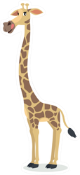 Funny Giraffe Cartoon Character Sticker