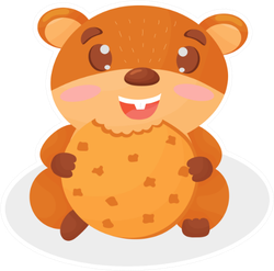 Funny Little Hamster With Cookies Sticker