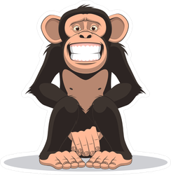 Funny Little Smiling Monkey Sticker