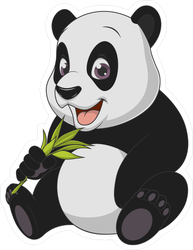Funny Panda Bear Eating Sticker