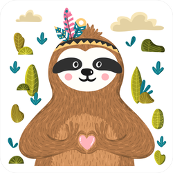 Funny Sloth In The Forest Sticker