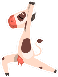 Funny Yoga Cow Sticker