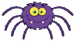 Fuzzy Purple Spider Sticker