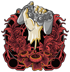 Gamer Hand Tattoo Style Sticker