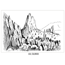 Garden Of Gods Colorado Sketch Sticker