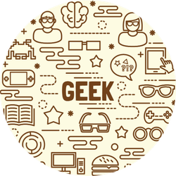 Geek Minimal Thin Line Icons Set Sticker