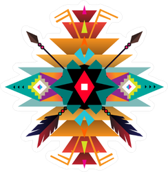 Geometric Native American Design Ornament Sticker