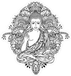 Geometric Ornament Buddha Sticker