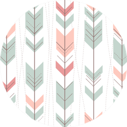 Geometric Pattern In Retro Style Arrow Sticker