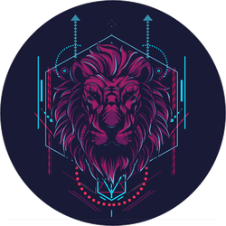 Geometric Sacred Lion Sticker