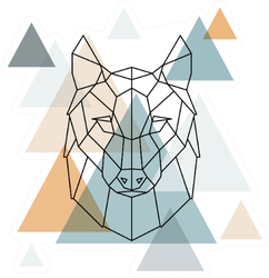 Geometric Wolf Illustration Sticker