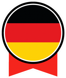 Germany Flag Button And Ribbon Sticker