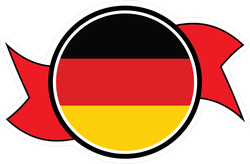 Germany Round Button Ribbon Sticker