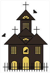Ghost Castle Haunted House Sticker