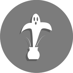 Ghost Coming Out Of A Pot Circle Sticker