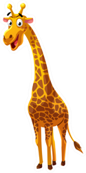 Giraffe Cartoon Style Illustration Sticker