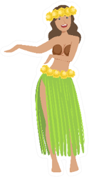 Girl Dancing Hula Hawaiian Vacation Classic Sticker