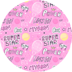 Girlish Pink Sketch Seamless Pattern For Tennis Sticker