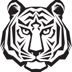 Glaring Tiger Head Sticker