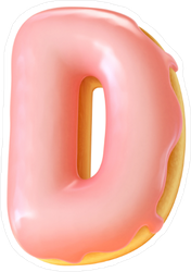 Glazed Donut Font Letter D Sticker